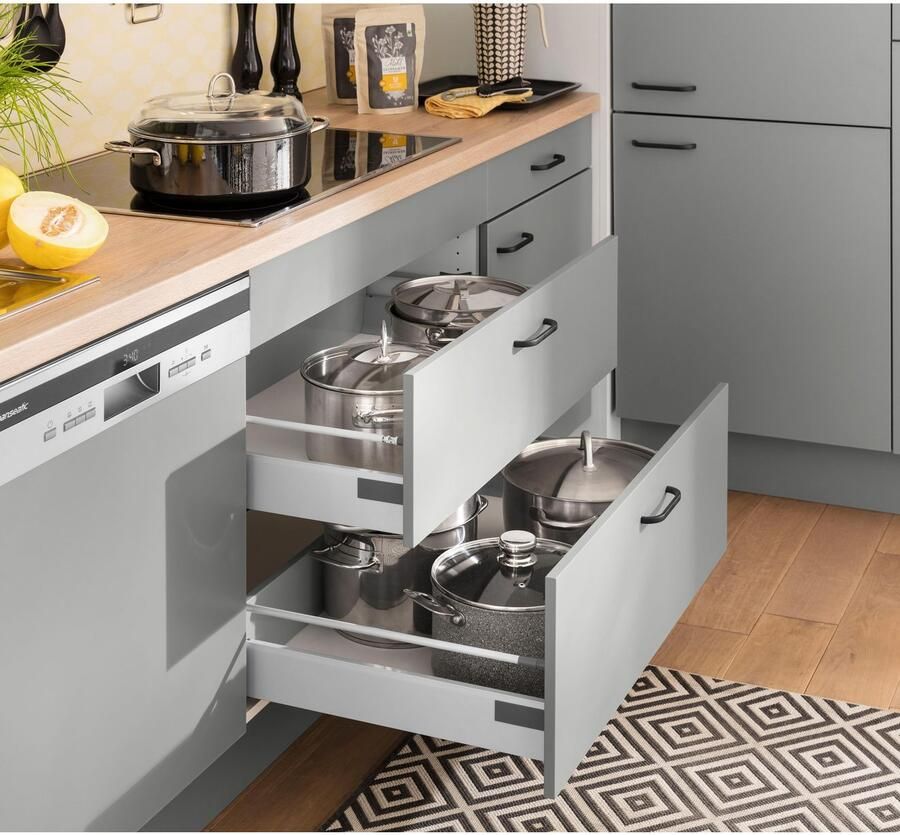 OPTIFIT Keukenblok Elga Premium keuken soft-close functie grote volledig uittrekbare lades breedte 390 cm