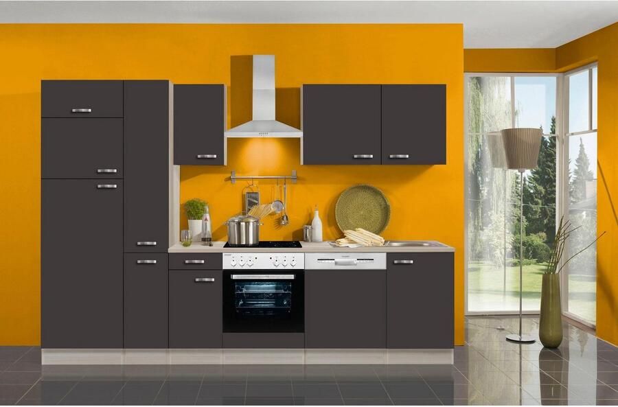 OPTIFIT Keukenblok Faro Breedte 300 cm optioneel met elektrische apparaten met apothekerskast