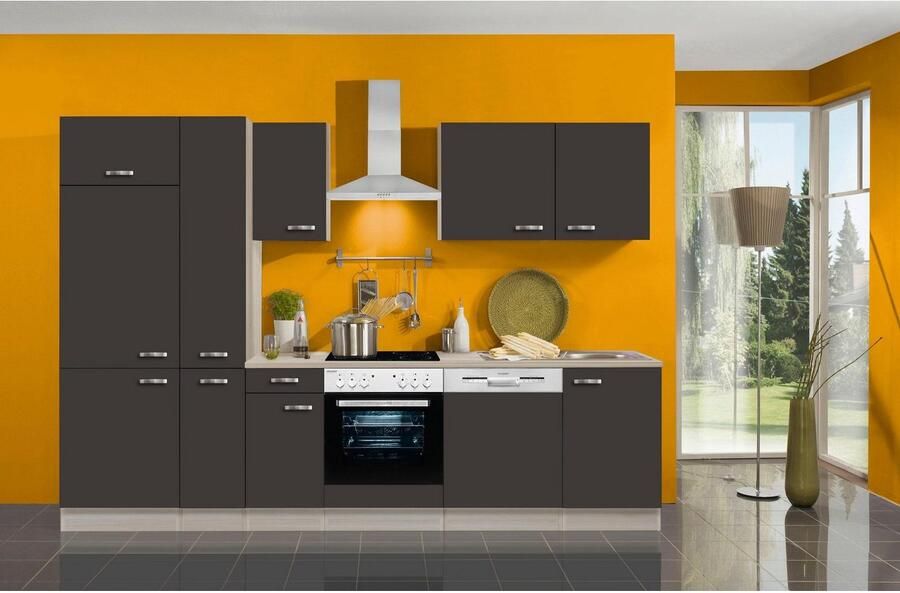 OPTIFIT Keukenblok Faro Breedte 300 cm optioneel met elektrische apparaten met apothekerskast