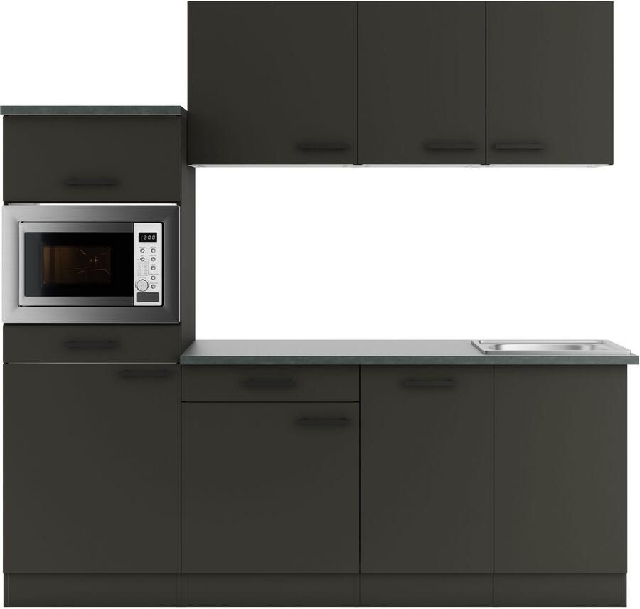 OPTIFIT Keukenblok Palma Breedte 210 cm optioneel met elektrische apparaten spiegelbeeld op te stellen