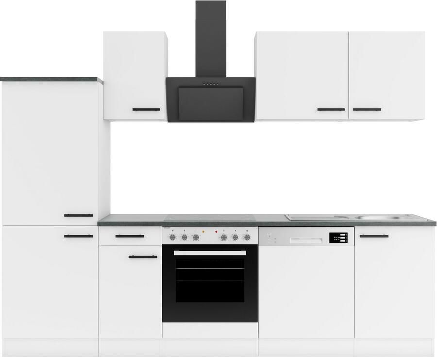 OPTIFIT Keukenblok Palma Breedte 270 cm optioneel met E-apparaten aan de zijkant omkeerbaar