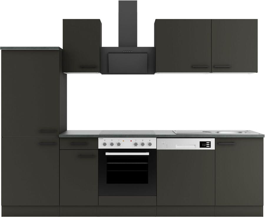 OPTIFIT Keukenblok Palma Breedte 270 cm optioneel met E-apparaten aan de zijkant omkeerbaar