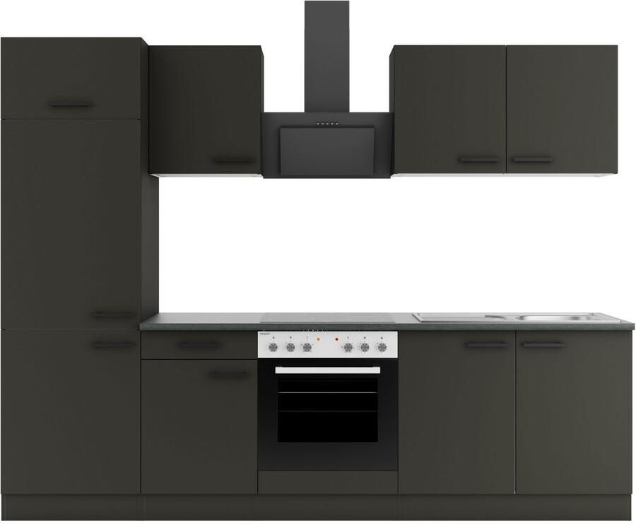 OPTIFIT Keukenblok Palma Breedte 270 cm optioneel met E-apparaten aan de zijkant omkeerbaar