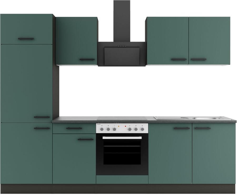 OPTIFIT Keukenblok Palma Breedte 270 cm optioneel met E-apparaten aan de zijkant omkeerbaar