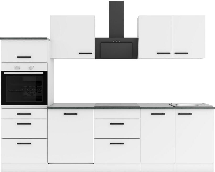 OPTIFIT Keukenblok Palma Breedte 270 cm optioneel met E-apparaten aan de zijkant omkeerbaar