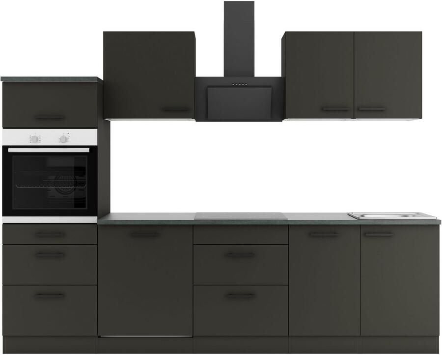 OPTIFIT Keukenblok Palma Breedte 270 cm optioneel met E-apparaten aan de zijkant omkeerbaar