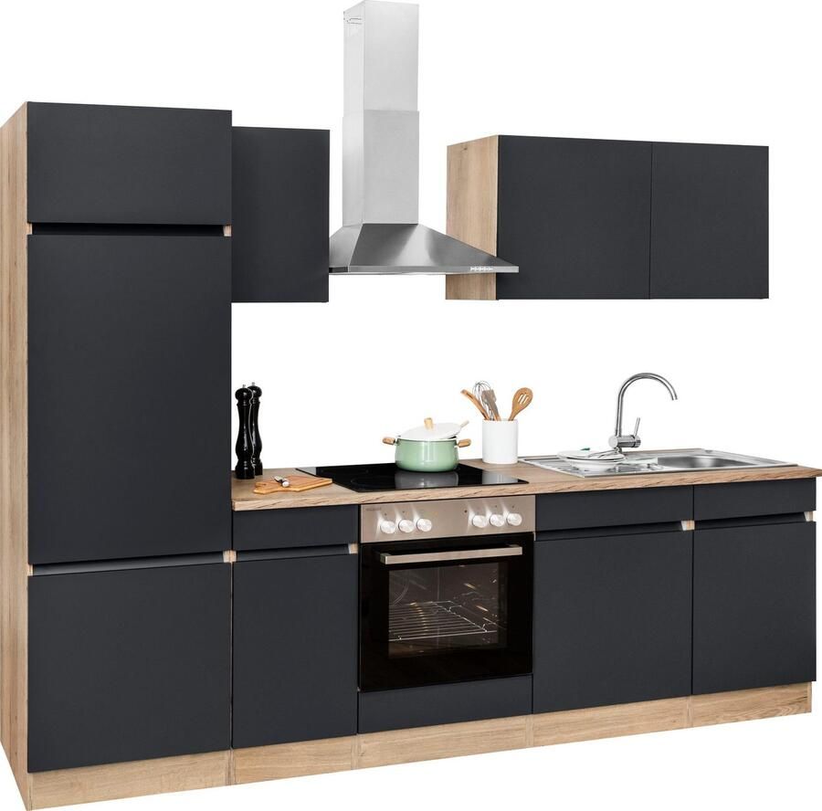 OPTIFIT Keukenblok Roth Breedte 270 cm optioneel met elektrische apparaten met push-to-open functie