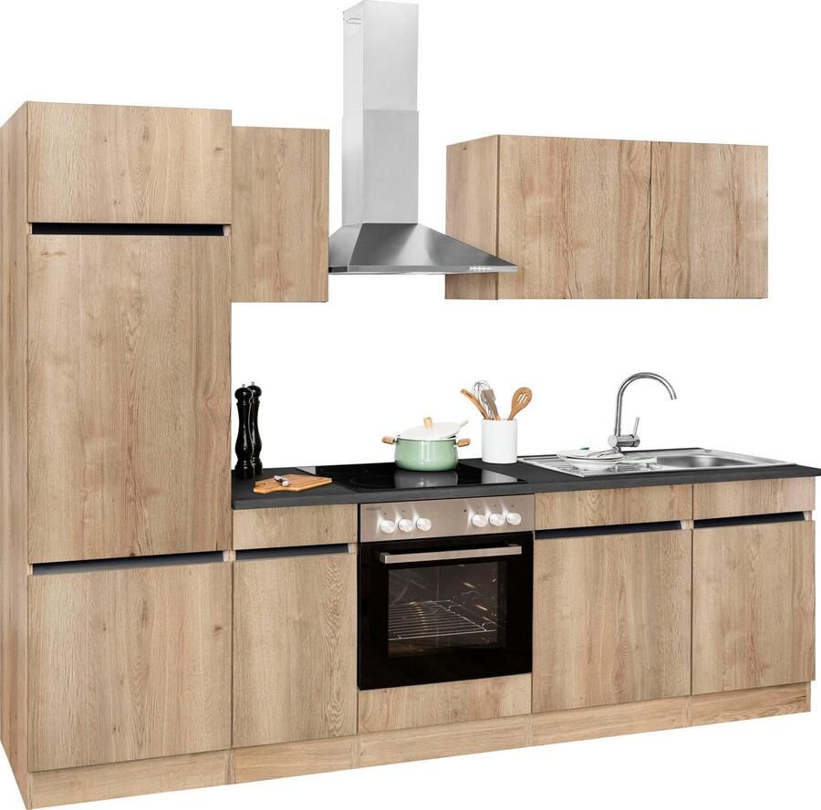 OPTIFIT Keukenblok Roth Breedte 270 cm optioneel met elektrische apparaten met push-to-open functie