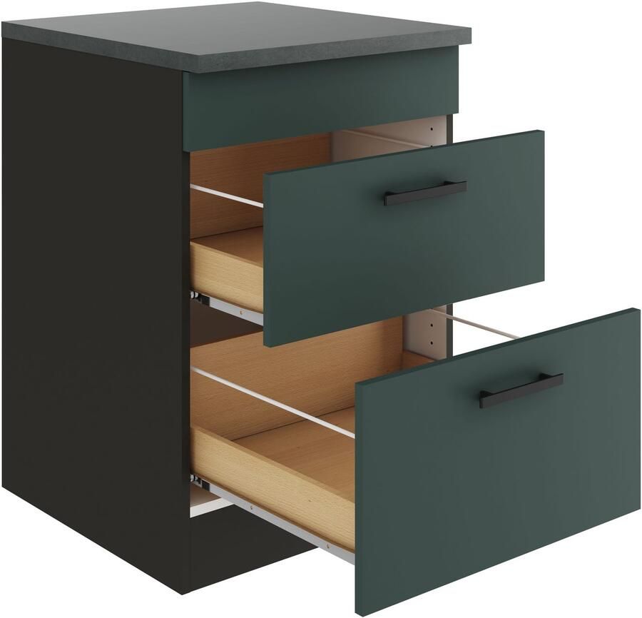 OPTIFIT Ombouwkast voor fornuis Palma Breedte 60 cm voor kookplaten met 2 uittrekken