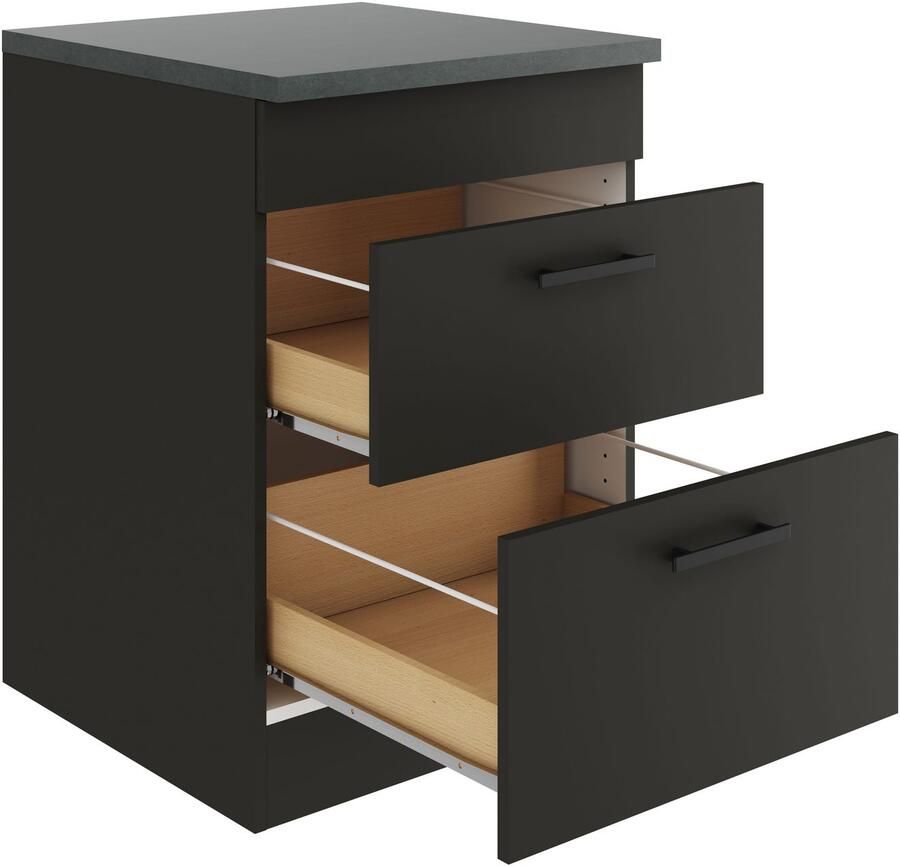 OPTIFIT Ombouwkast voor fornuis Palma Breedte 60 cm voor kookplaten met 2 uittrekken