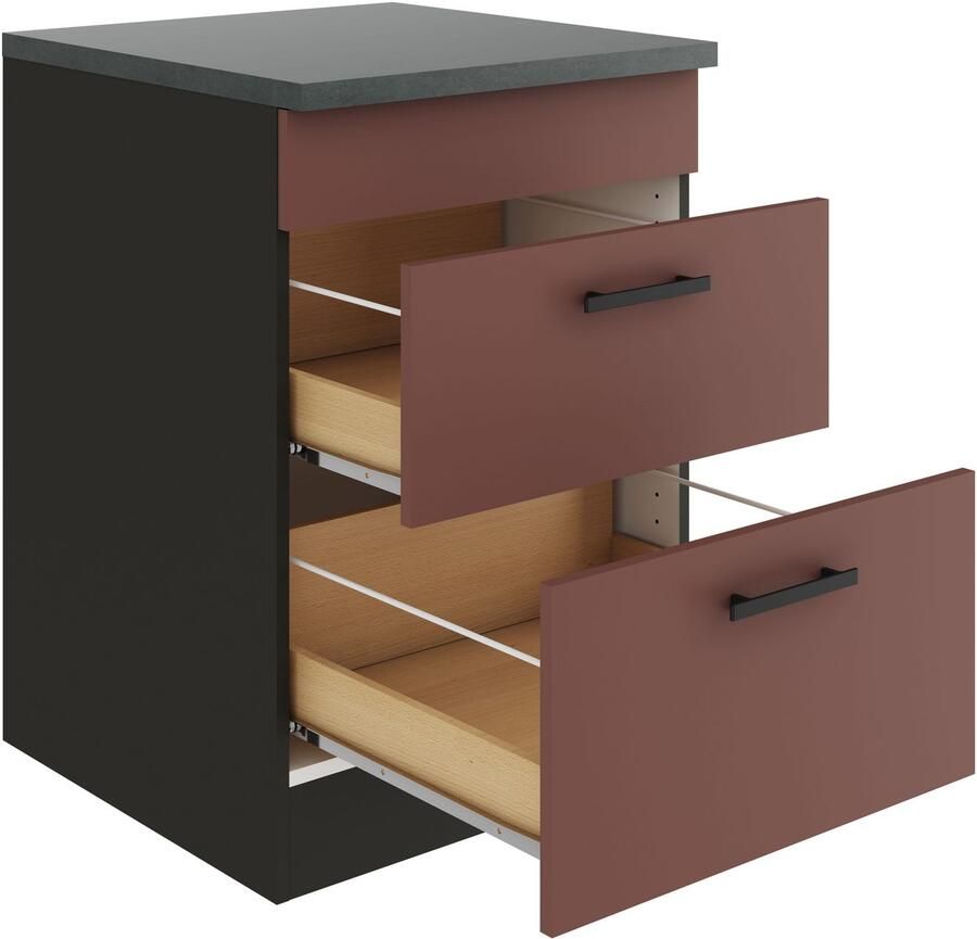 OPTIFIT Ombouwkast voor fornuis Palma Breedte 60 cm voor kookplaten met 2 uittrekken