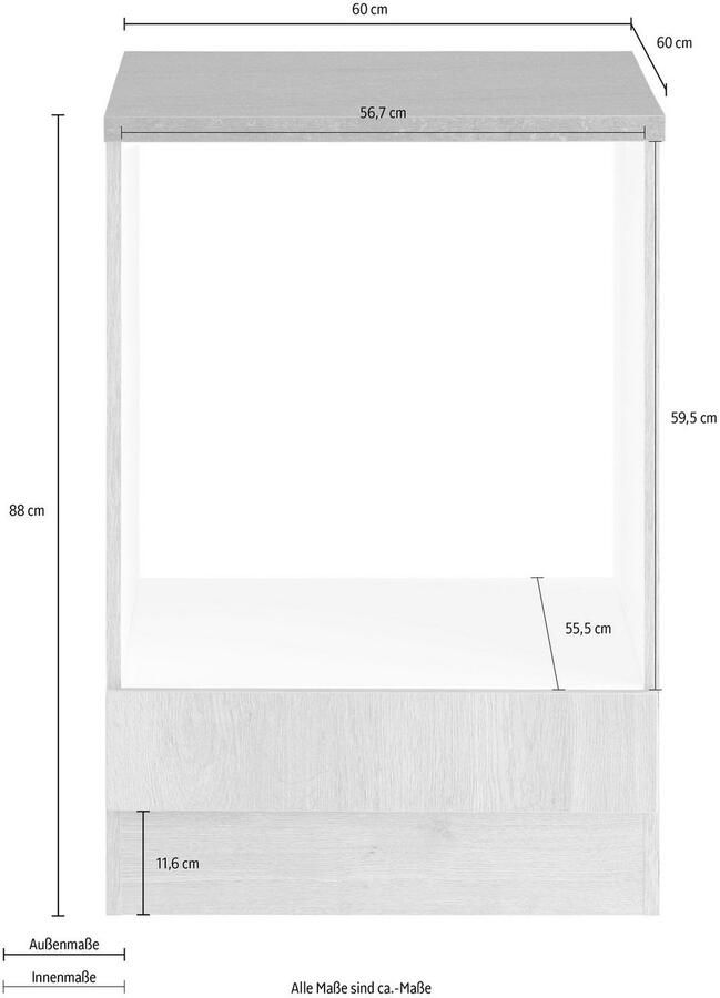 OPTIFIT Ombouwkast voor oven Roth Breedte 60 cm