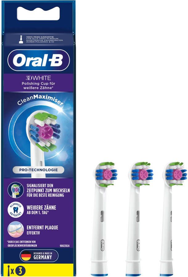 Oral B Oral-B Opzetborstels 3D White CleanMaximiser 3 St