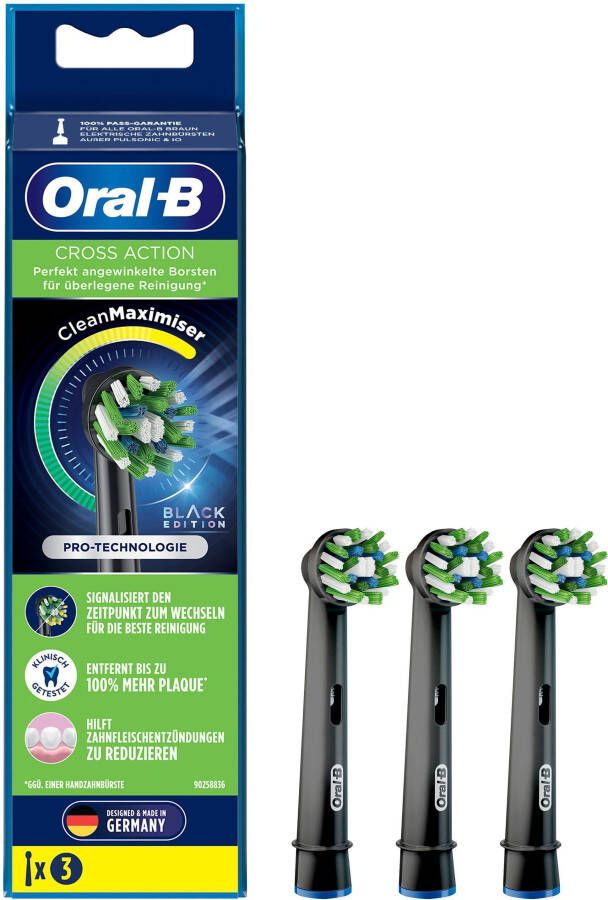 Braun Oral-B Opzetborstels Cross Action CleanMaximiser black 3 St