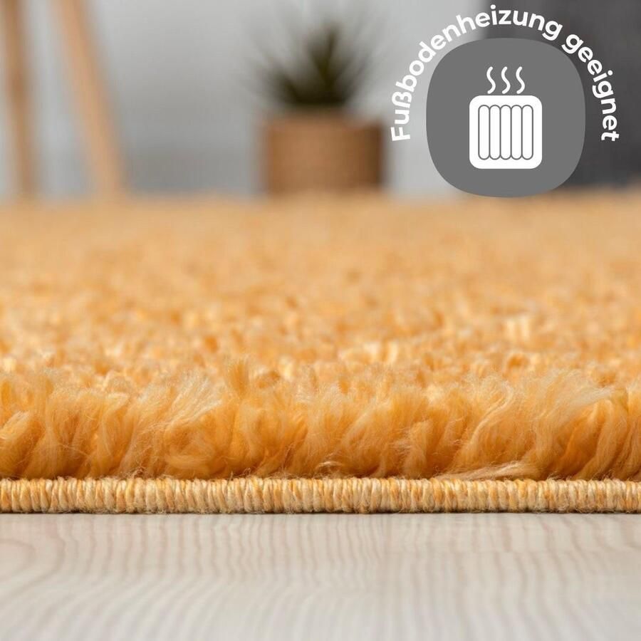 OTTO Hoogpolig vloerkleed Banji Uni-kleuren zacht en fluffy ook als rechthoekig verkrijgbaar