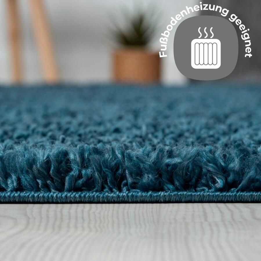 OTTO Hoogpolig vloerkleed Banji Uni-kleuren zacht en fluffy ook als rechthoekig verkrijgbaar