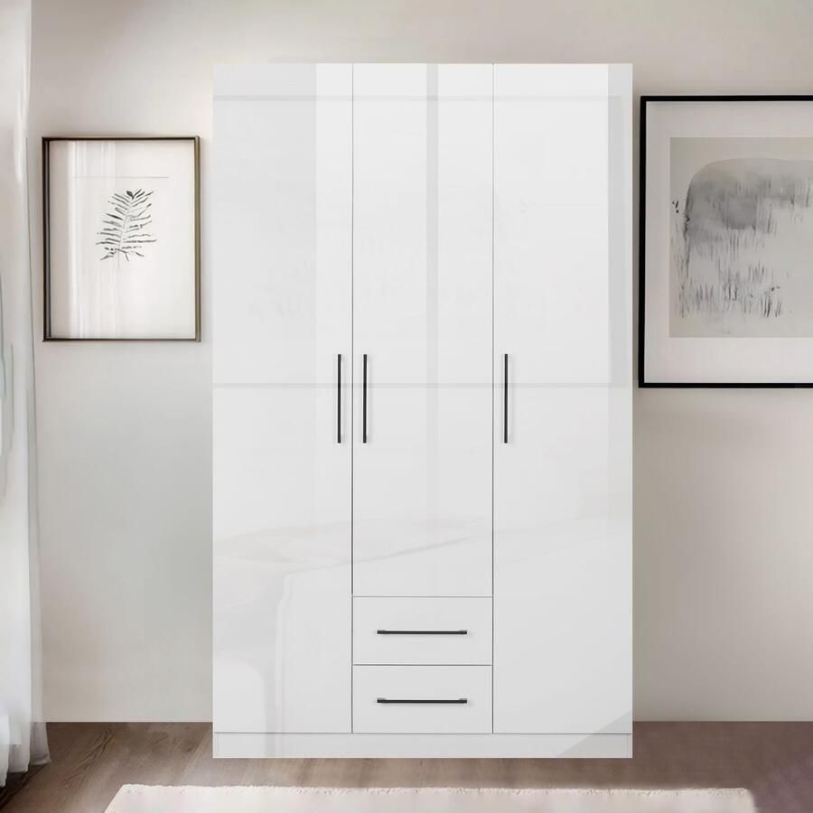 OTTO Kledingkast Sylt slaapkamerkast garderobe kast bestseller hoogglans Draai-deur kast met perfecte binneninrichting breedte 120 cm