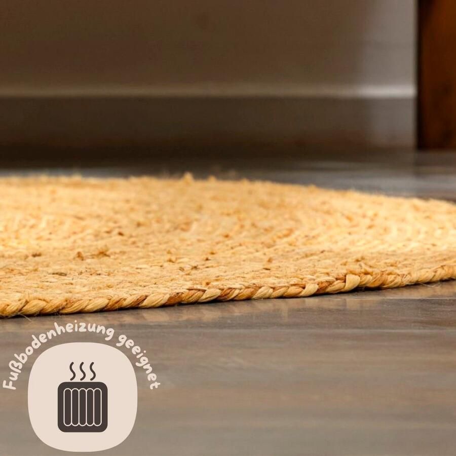 OTTO Vloerkleed Bjarka gemêleerd 100% jute handgeweven ook rechthoekig verkrijgbaar