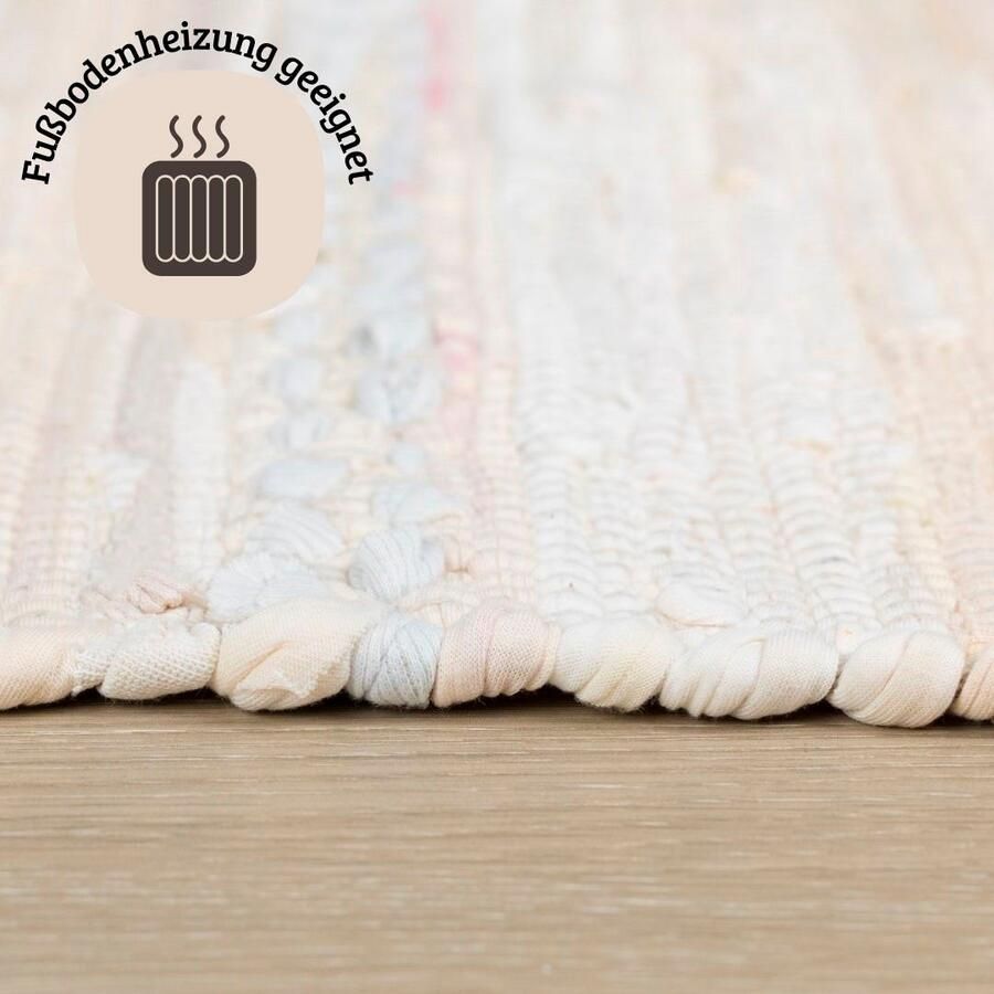 OTTO Vloerkleed Nickelberg 90% katoen handgeweven met franjes van gerecycled materiaal