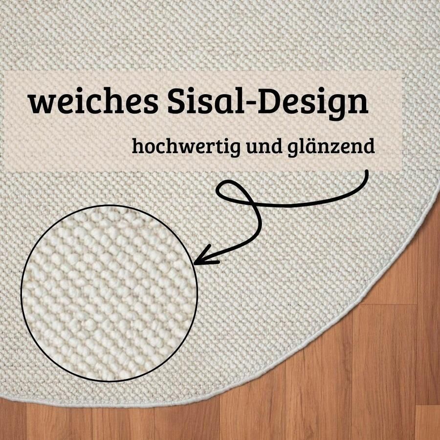 OTTO Vloerkleed Vals Uni kleuren gemêleerd sisal-look ook verkrijgbaar in rechthoekig