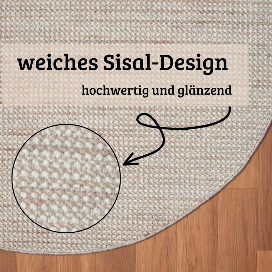 OTTO Vloerkleed Vals Uni kleuren gemêleerd sisal-look ook verkrijgbaar in rechthoekig