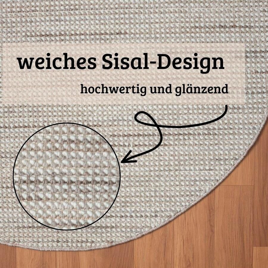 OTTO Vloerkleed Vals Uni kleuren gemêleerd sisal-look ook verkrijgbaar in rechthoekig