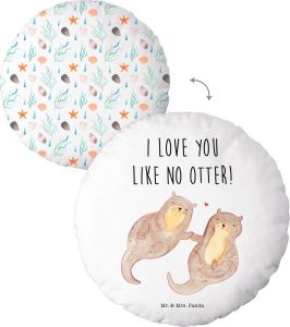 OTTO Sierkussen Mr.&Mrs. Panda "I love you like no Otter" met schattig motief en belettering (1 stuk)