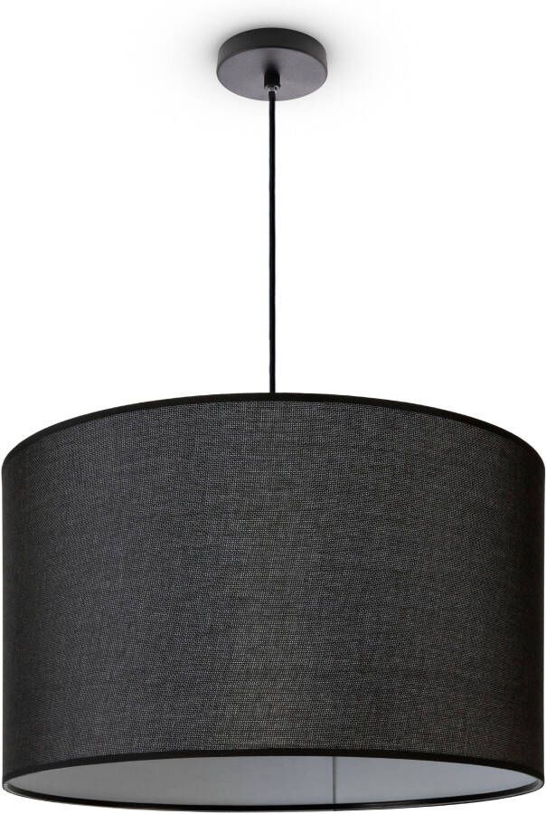 Paco Home Hanglamp HUGO CANVAS UNI COLOR Woonkamer stof lampenkap Scandinavisch uni hanglamp modern