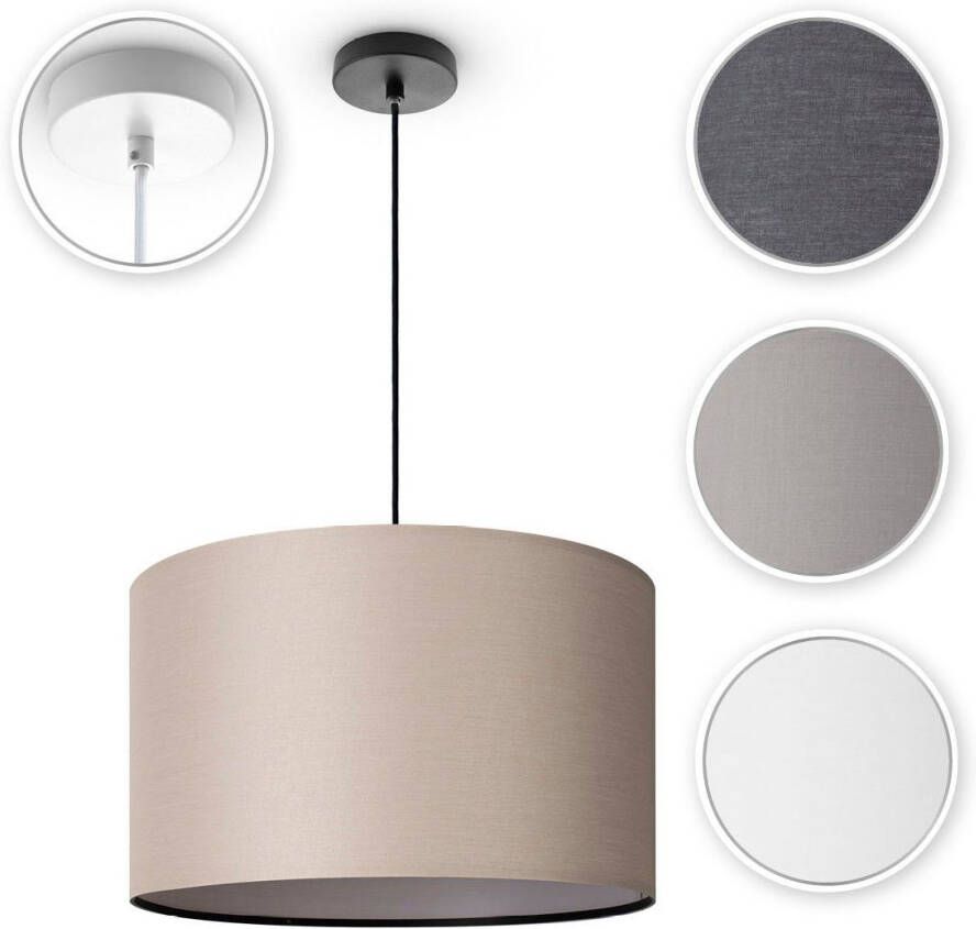 Paco Home Hanglamp Hugo uni Color Plafondlamp LED woonkamer en slaapkamer effen kleuren decoratie E27