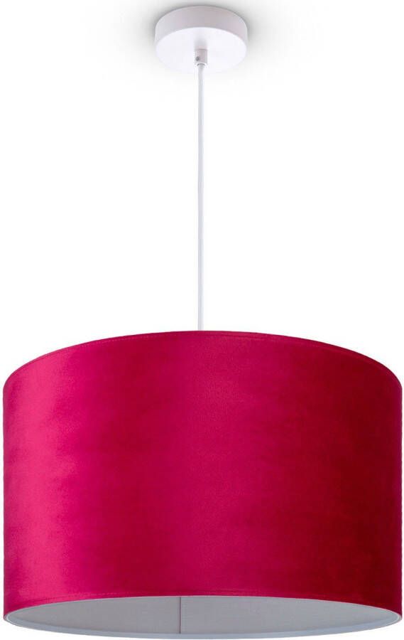 Paco Home Hanglamp Hugo uni Color Woonkamer lampenkap van velours uni-kleuren decoratie E27 kabel 1 5m