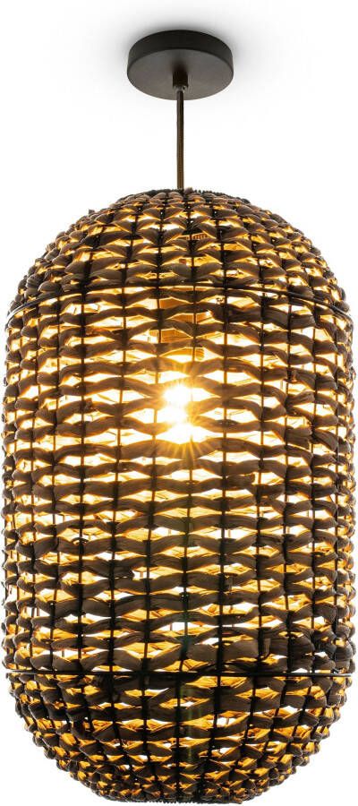 Paco Home Hanglamp KAGLONG Rattan look pendellamp mandlampen hangend woonkamer Boho natuurlijk