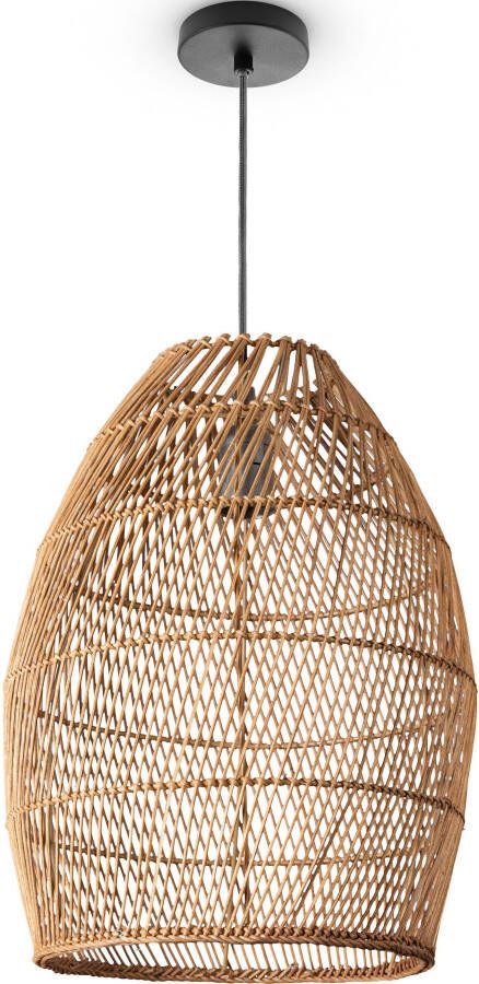 Paco Home Hanglamp VIHMA Rattan pendellamp mand eettafel lamp natuurlijk LED Boho rustiek E27