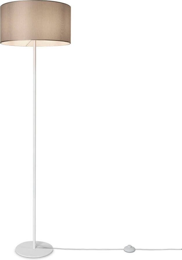 Paco Home Staande lamp LUCA CANVAS UNI COLOR Lampenkap stof woonkamer leeslamp kantoor E27 vloerlamp Scandi