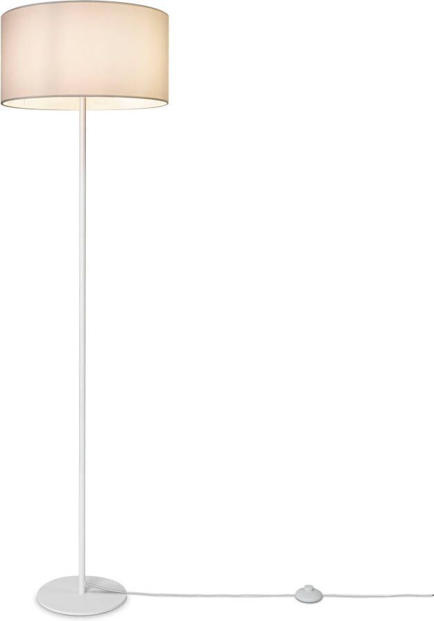 Paco Home Staande lamp LUCA CANVAS UNI COLOR Lampenkap stof woonkamer leeslamp kantoor E27 vloerlamp Scandi