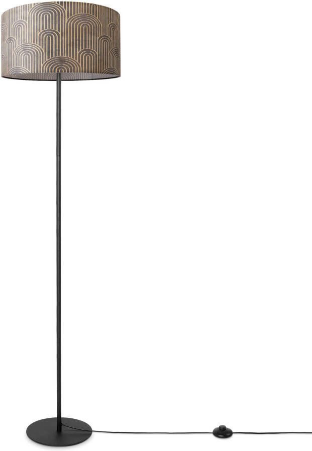 Paco Home Staande lamp Luca Pillar Met stoffen kap vloerlamp woonkamer leeslamp modern vintage E27