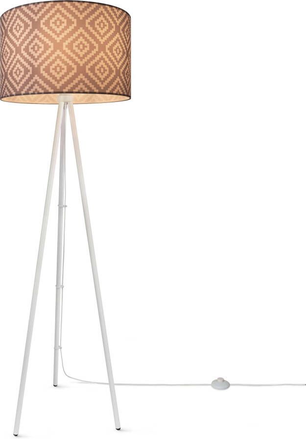 Paco Home Staande lamp Trina Stella Driepotige moderne stof lampenkap vintage ontwerp textiel woonkamer