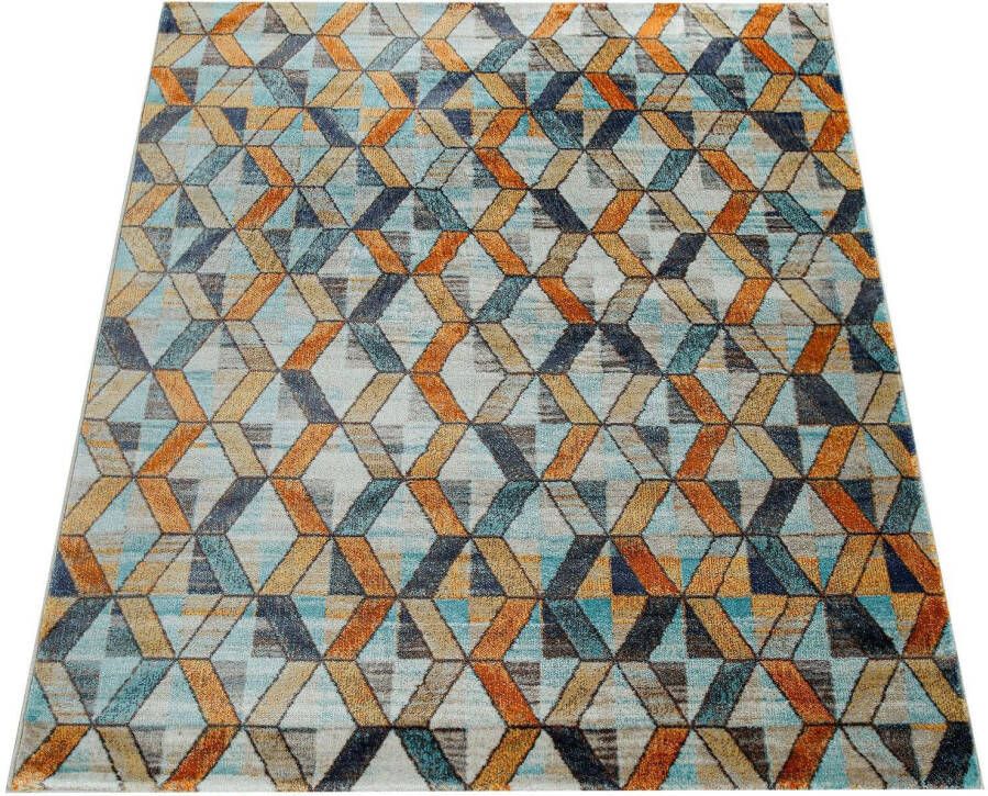 Paco Home Vloerkleed Jazz 701 Korte pool modern geometrisch dessin en used look