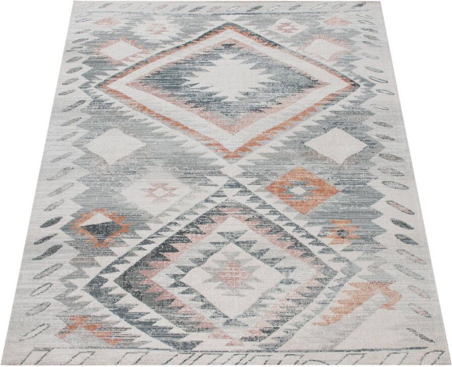 Paco Home Vloerkleed Mabella 496 Platweefsel ruitenmotief vintage-design geschikt voor binnen en buiten