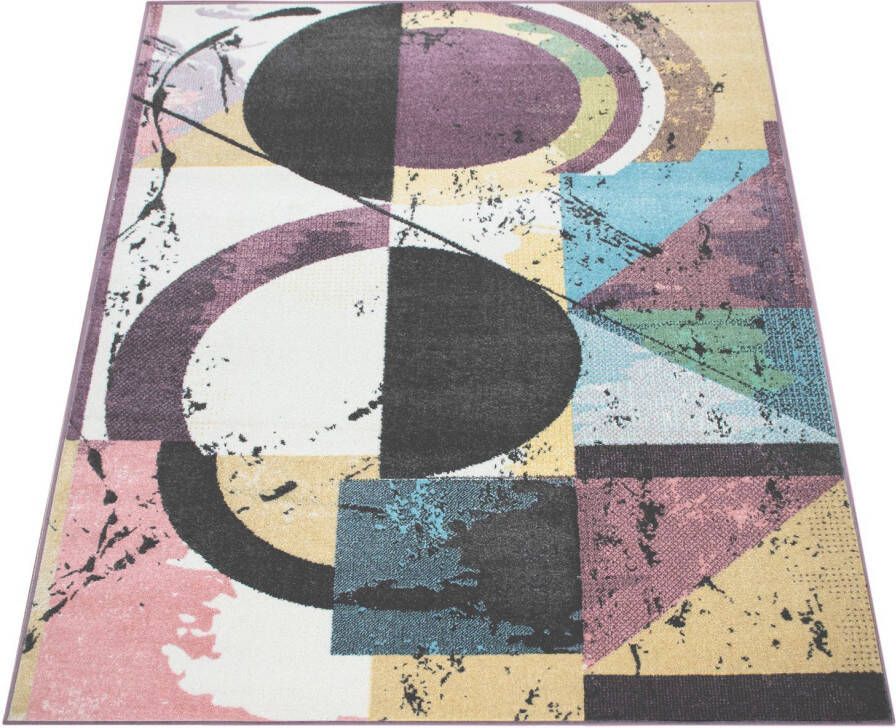 Paco Home Vloerkleed Petit 484 Korte pool modern abstract motief pastelkleuren