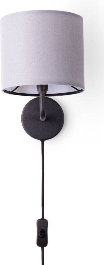 Paco Home Wandlamp Uni Color Wandlamp schakel gang woonkamer Ø…18cm effen decor kabel 3m E14