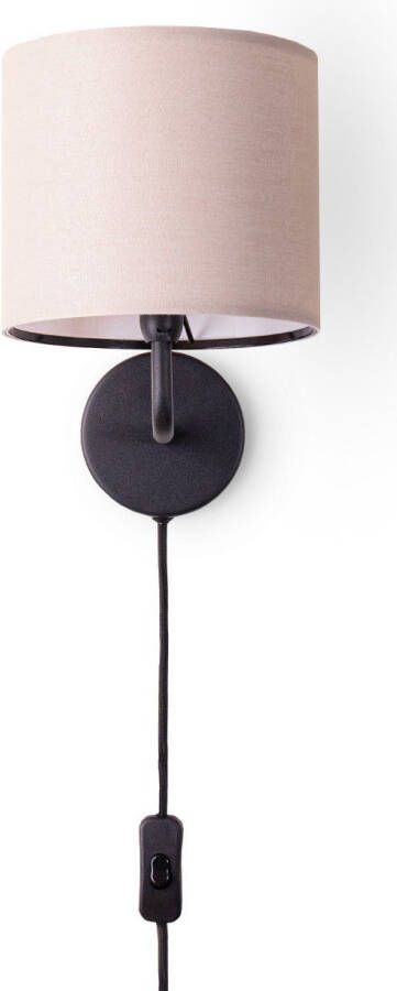 Paco Home Wandlamp Uni Color Wandlamp schakel gang woonkamer Ø…18cm effen decor kabel 3m E14