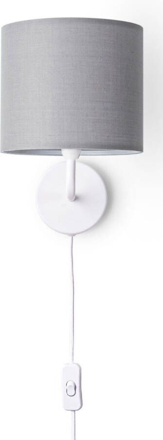 Paco Home Wandlamp Uni Color Wandlamp schakel gang woonkamer Ø…18cm effen decor kabel 3m E14