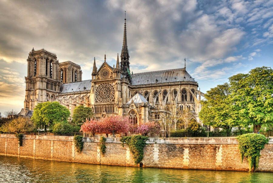 Papermoon Fotobehang Notre dame de Paris Vliesbehang eersteklas digitale print