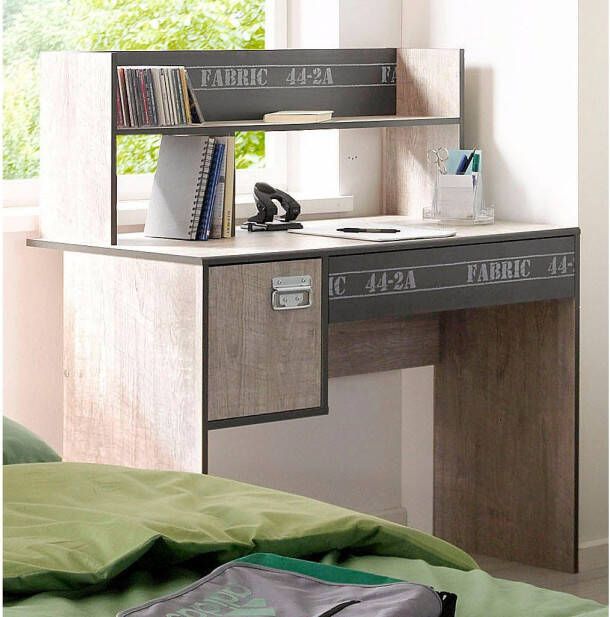 Actona Bureau Fabric eikenkleur grijs 114 1x107 9x56 4 cm Leen Bakker - Foto 4