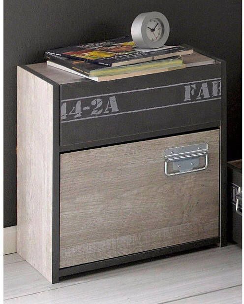 Actona Nachtkastje Fabric eikenkleur grijs 45 3x40 2x28 cm Leen Bakker - Foto 5