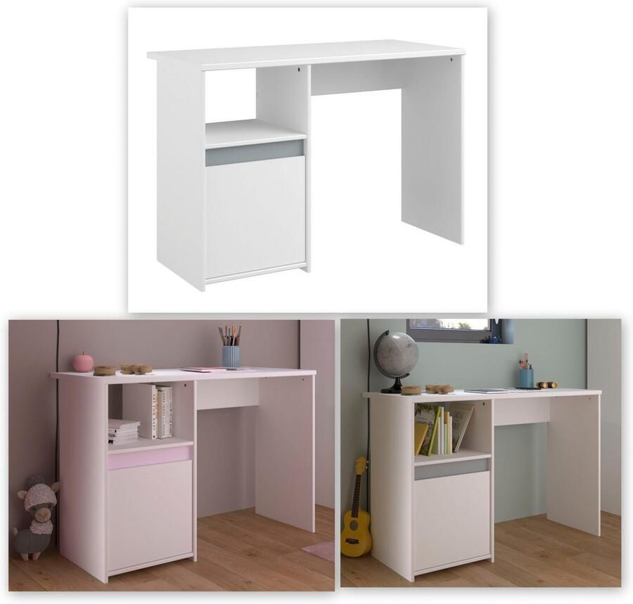 Leen Bakker Bureau Bobby wit 75x110x50 cm