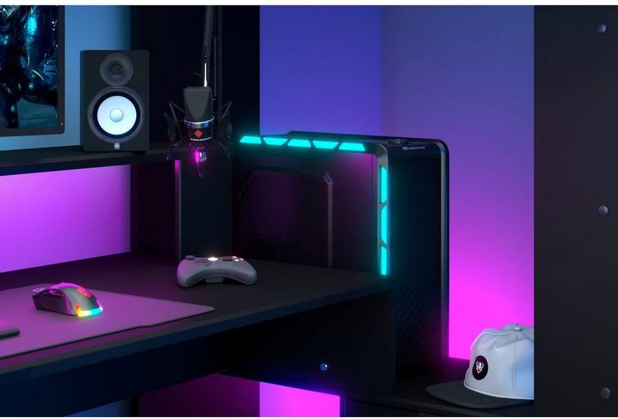 Parisot Hoogslaper Gaming-bed met bureau USB-aansluiting LED veel opbergruimte - Foto 6