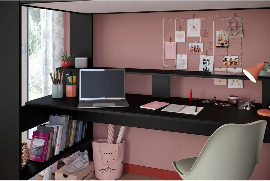 Parisot Hoogslaper Gaming-bed met bureau USB-aansluiting LED veel opbergruimte - Foto 13