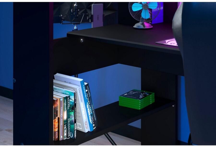 Parisot Hoogslaper Gaming-bed met bureau USB-aansluiting LED veel opbergruimte - Foto 5