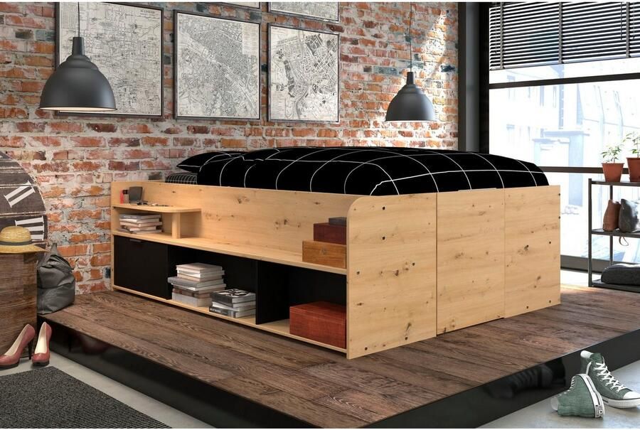 Parisot Ledikant met bergruimte Reis maximale opbergruimte zoals een inloopkast Opbergruimtes hydraulische bedbox met planken lade deur - Foto 5